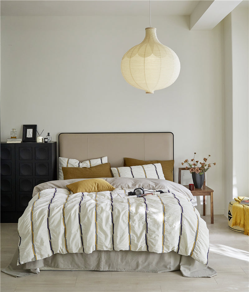 French Luxe Seersucker Stripe Cotton Set