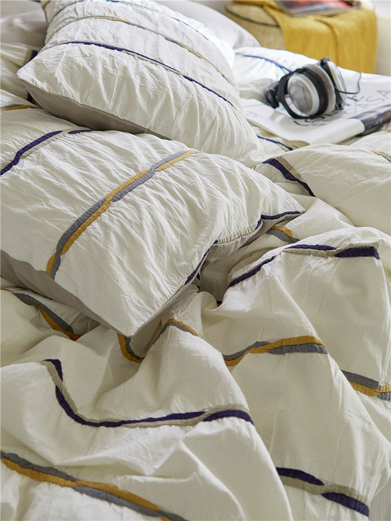 French Luxe Seersucker Stripe Cotton Set