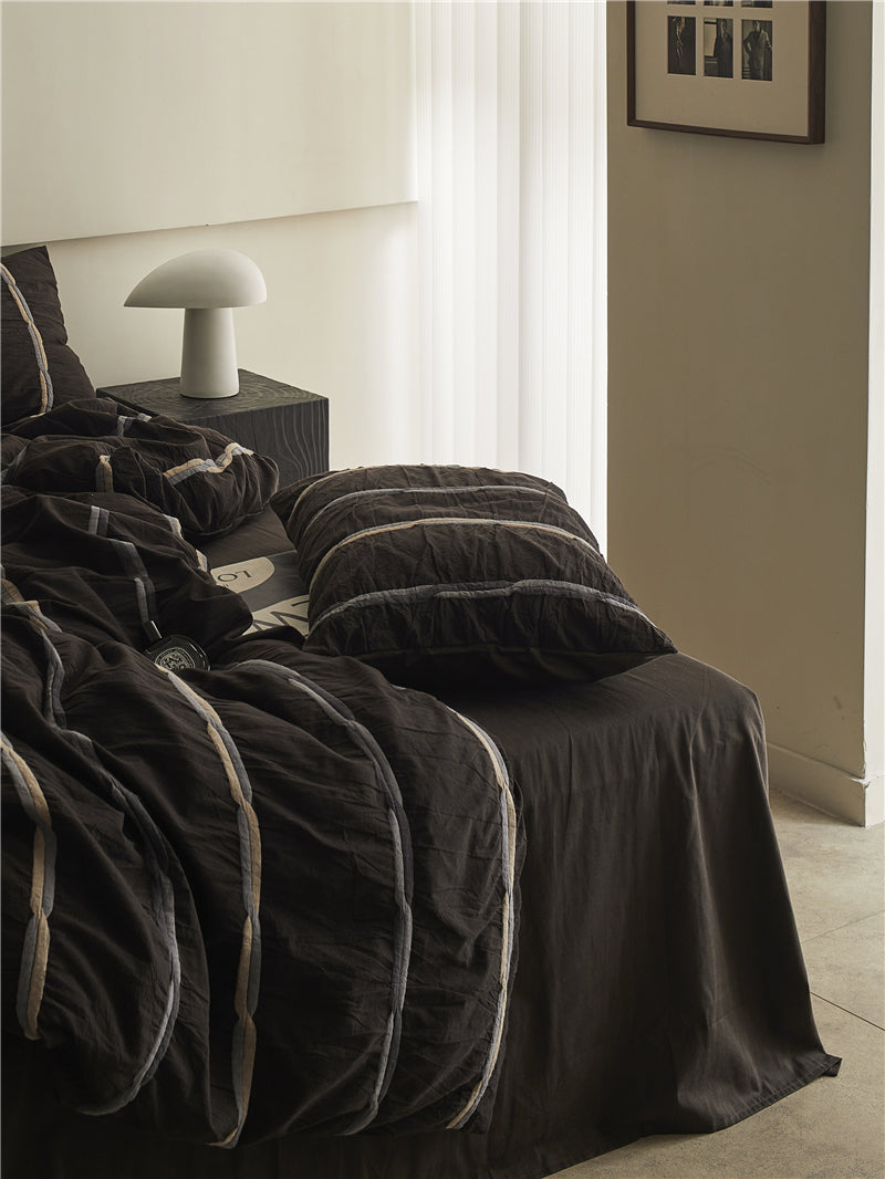 French Luxe Seersucker Stripe Cotton Set