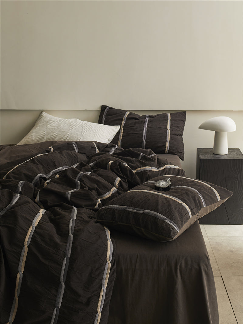 French Luxe Seersucker Stripe Cotton Set