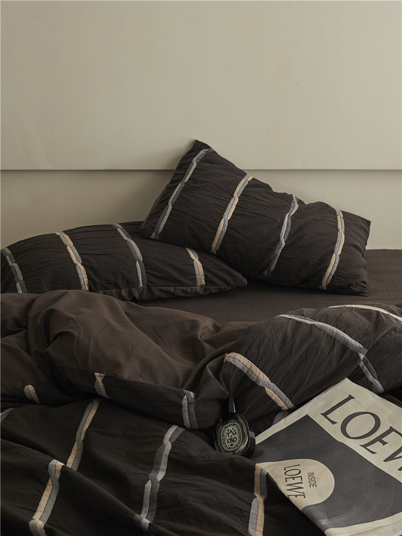French Luxe Seersucker Stripe Cotton Set