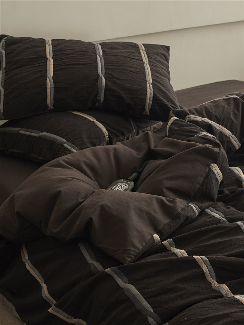 French Luxe Seersucker Stripe Cotton Set