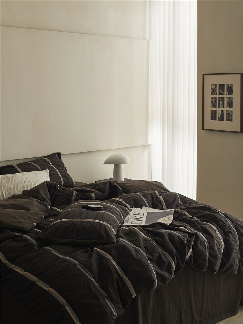 French Luxe Seersucker Stripe Cotton Set