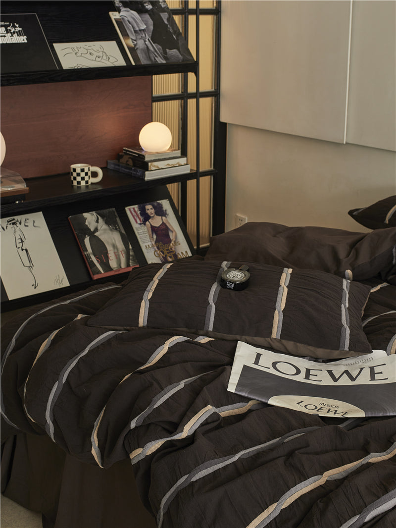 French Luxe Seersucker Stripe Cotton Set