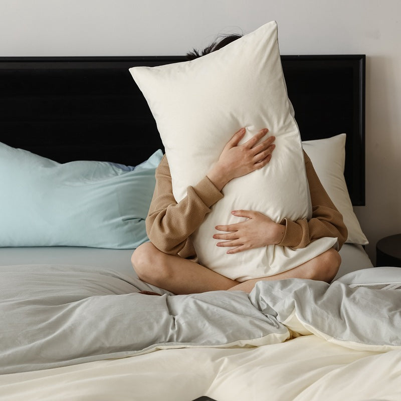 Pure Cotton Two-Tone Knitted Jersey Bedding Set