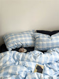 Nordic Iceland Blue Plaid Set