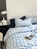 Nordic Iceland Blue Plaid Set