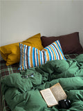 Retro Green Checkered Cotton Set